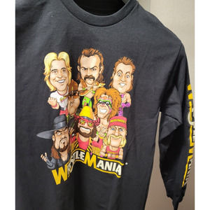 Vintage Wrestle Mania Long sleeve Shirt Mens Size Med Hulk‎ Hogan & Others Stars